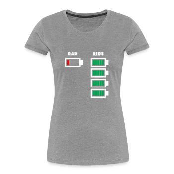 Dad Kinder Ladebalken Batterie 4 Kinder Shirt - Frauen Premium Bio T-Shirt - Grau meliert - Vorne - Mia (176cm)