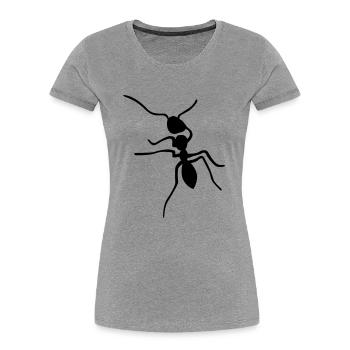 Ameise - Frauen Premium Bio T-Shirt - Grau meliert - Vorne - Mia (176cm)