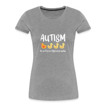 Autism awareness: different perspective - Frauen Premium Bio T-Shirt - Grau meliert - Vorne - Mia (176cm)