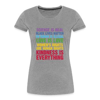 Gleichheit für alle Zitate - Frauen Premium Bio T-Shirt - Grau meliert - Vorne - Mia (176cm)