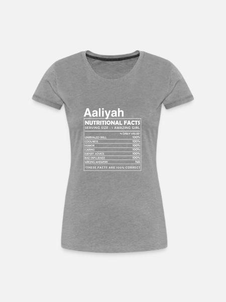AALIYAH Nutritional Facts - Frauen Premium Bio T-Shirt - Grau meliert