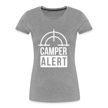 Camper Alert Gaming Streamer Gamer Warzone Zocker - Frauen Premium Bio T-Shirt - Grau meliert - Vorne - Mia (176cm)