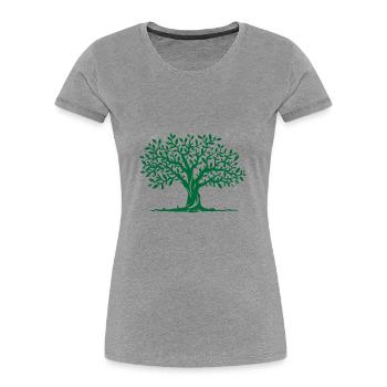 Baum - Frauen Premium Bio T-Shirt - Grau meliert - Vorne - Mia (176cm)