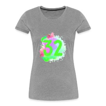 32 Number of blobs - Women's Premium Organic T-Shirt - heather grey - Front - Mia (176cm)