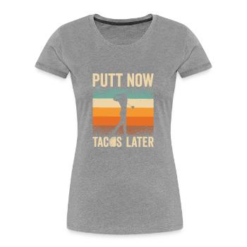 Golf Golfer Golfball Golfspieler Golfschläger - Frauen Premium Bio T-Shirt - Grau meliert - Vorne - Mia (176cm)