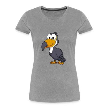 Tukan Comic Animal - Women's Premium Organic T-Shirt - heather grey - Front - Mia (176cm)