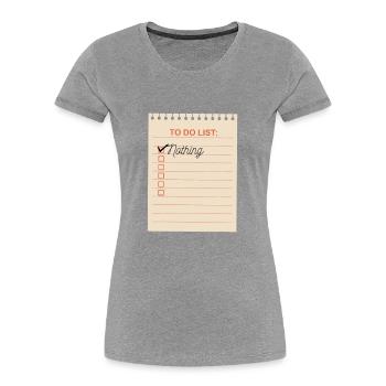 To do Liste - Frauen Premium Bio T-Shirt - Grau meliert - Vorne - Mia (176cm)