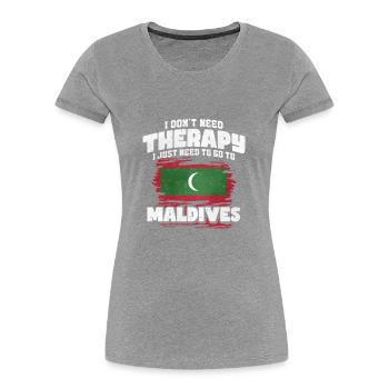 Malediven - Frauen Premium Bio T-Shirt - Grau meliert - Vorne - Mia (176cm)