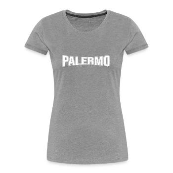 Palermo - Frauen Premium Bio T-Shirt - Grau meliert - Vorne - Mia (176cm)