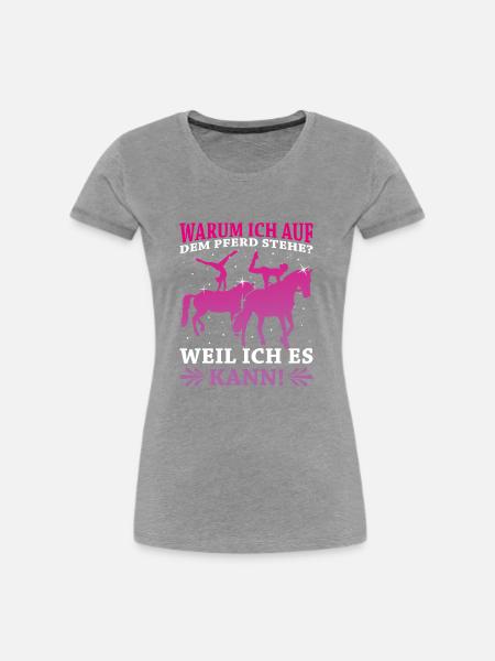 Voltigieren - Frauen Premium Bio T-Shirt - Grau meliert