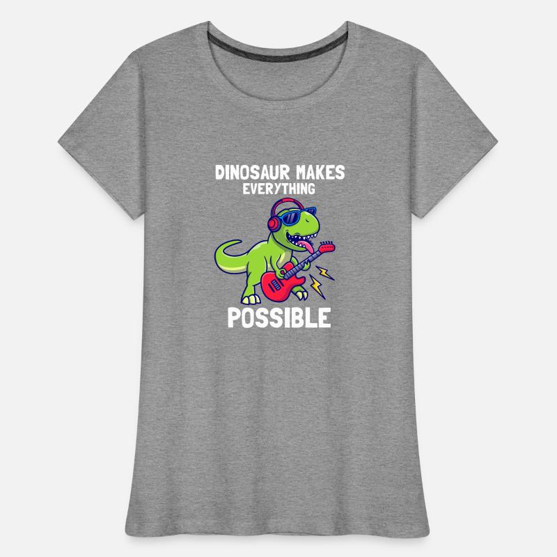 Dinosaur makes everything Possible Frauen Premium Bio T-Shirt