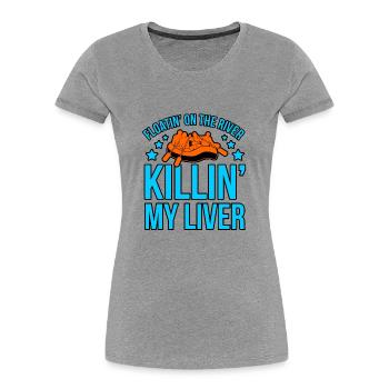 Abenteuer rafting - Frauen Premium Bio T-Shirt - Grau meliert - Vorne - Mia (176cm)
