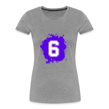 6 Nombre d’objets blob - T-shirt bio Premium Femme - gris chiné - Devant - Mia (176cm)