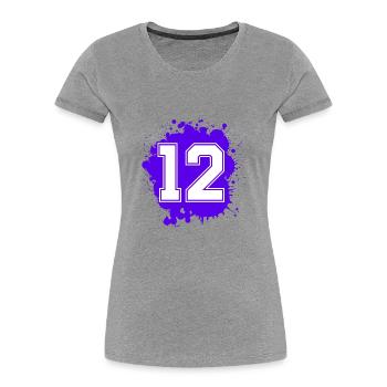 12 Nombre d’objets blob - T-shirt bio Premium Femme - gris chiné - Devant - Mia (176cm)