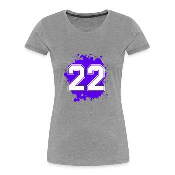 22 Nombre d’objets blob - T-shirt bio Premium Femme - gris chiné - Devant - Mia (176cm)
