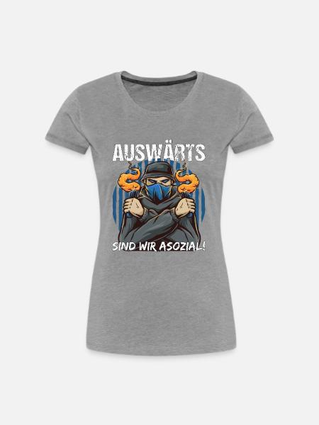 Fußball Fan Pyro Statement Geschenk - Frauen Premium Bio T-Shirt - Grau meliert