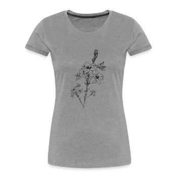 Rose Blumen Rosen Blumen tropisch - Frauen Premium Bio T-Shirt - Grau meliert - Vorne - Mia (176cm)