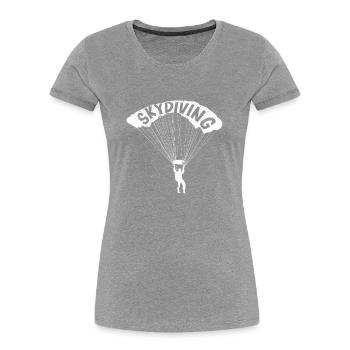 Fallschirmspringen Liebhaber Fallschirmspringen - Frauen Premium Bio T-Shirt - Grau meliert - Vorne - Mia (176cm)