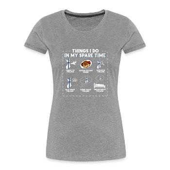 Dinge, die ich in meiner Freizeit tue Finnland - Frauen Premium Bio T-Shirt - Grau meliert - Vorne - Mia (176cm)