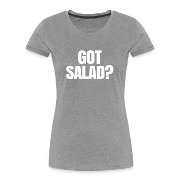 Salat - Frauen Premium Bio T-Shirt - Grau meliert - Vorne - Mia (176cm)