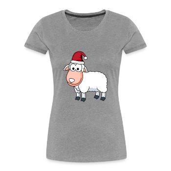 Sheep Comic Christmas - Women's Premium Organic T-Shirt - heather grey - Front - Mia (176cm)