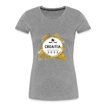 Croatia 2023 Colorful - Women's Premium Organic T-Shirt - heather grey - Front - Mia (176cm)