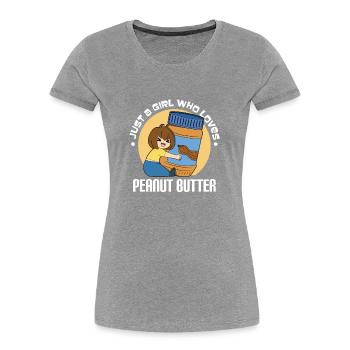 Erdnussbutter Peanut Butter - Women's Premium Organic T-Shirt - heather grey - Front - Mia (176cm)