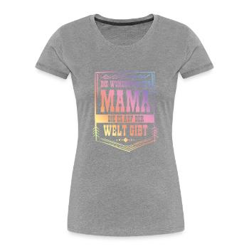 beste mama auf der welt - Frauen Premium Bio T-Shirt - Grau meliert - Vorne - Mia (176cm)