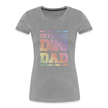 Hunde Papa - Frauen Premium Bio T-Shirt - Grau meliert - Vorne - Mia (176cm)
