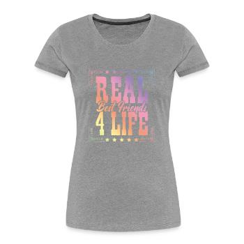 Best Friends 4 Life - Women's Premium Organic T-Shirt - heather grey - Front - Mia (176cm)