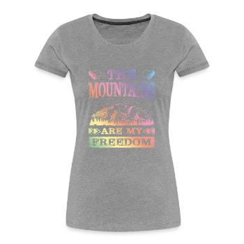 Mountain Freedom - Women's Premium Organic T-Shirt - heather grey - Front - Mia (176cm)