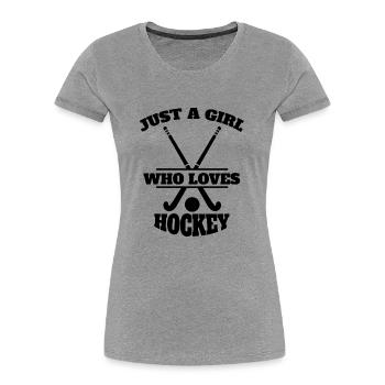 Feldhockey Hockeyspielerin Mädchen Hockey Damen - Frauen Premium Bio T-Shirt - Grau meliert - Vorne - Mia (176cm)