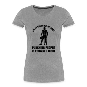 Cadeau de baseball Jeu de baseball Amateurs de baseball - T-shirt bio Premium Femme - gris chiné - Devant - Mia (176cm)