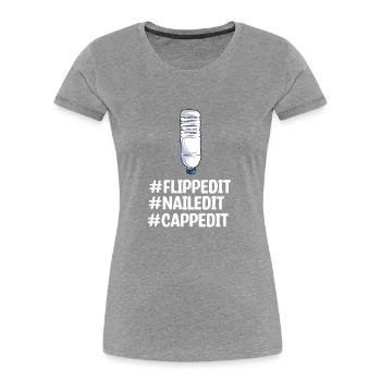 Water Bottle Flipping Bottle Turning - Women's Premium Organic T-Shirt - heather grey - Front - Mia (176cm)