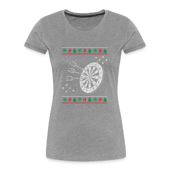 Dartscheibe In Weihnachten - Frauen Premium Bio T-Shirt - Grau meliert - Vorne - Mia (176cm)