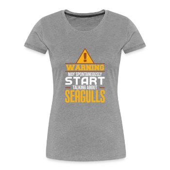 Seagull - Women's Premium Organic T-Shirt - heather grey - Front - Mia (176cm)