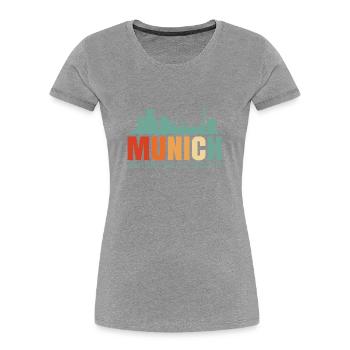 Munich Skyline - Women's Premium Organic T-Shirt - heather grey - Front - Mia (176cm)