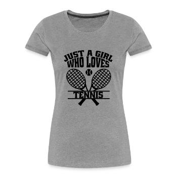 Tennis Tennis Player Woman Girls Tennis Club - Women's Premium Organic T-Shirt - heather grey - Front - Mia (176cm)
