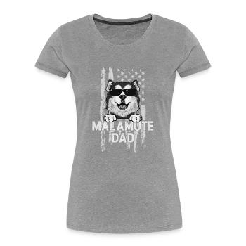 Alaskan Malamute Hund - Frauen Premium Bio T-Shirt - Grau meliert - Vorne - Mia (176cm)