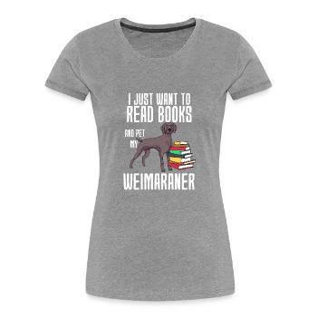 Weimaraner - Frauen Premium Bio T-Shirt - Grau meliert - Vorne - Mia (176cm)