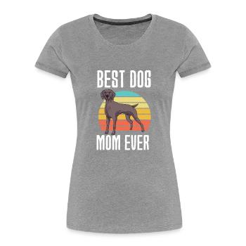 Weimaraner - Frauen Premium Bio T-Shirt - Grau meliert - Vorne - Mia (176cm)