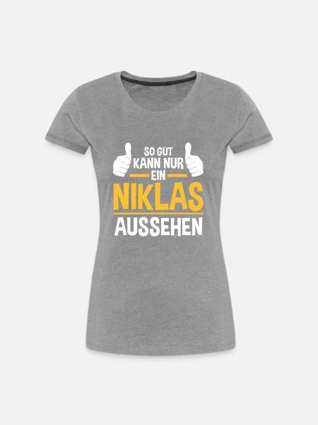 Niklas - Frauen Premium Bio T-Shirt - Grau meliert