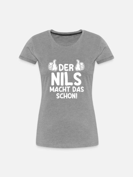 Nils - Frauen Premium Bio T-Shirt - Grau meliert