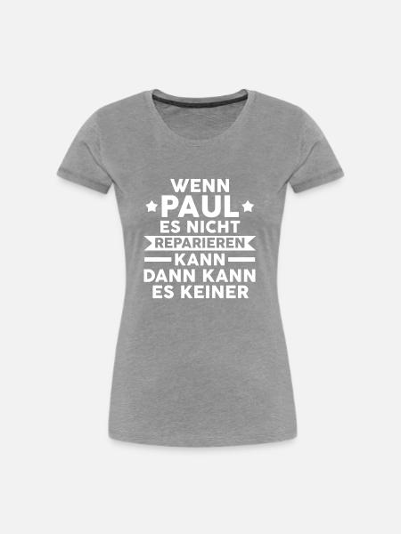 Paul - Frauen Premium Bio T-Shirt - Grau meliert