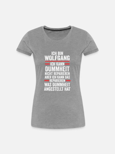 Wolfgang - Frauen Premium Bio T-Shirt - Grau meliert