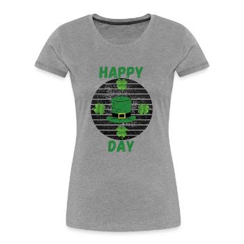 Glückstag - Frauen Premium Bio T-Shirt - Grau meliert - Vorne - Mia (176cm)