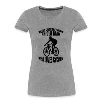 Fahrrad Radeln Radfahrer Fahrradfahrer Radfahren - Frauen Premium Bio T-Shirt - Grau meliert - Vorne - Mia (176cm)
