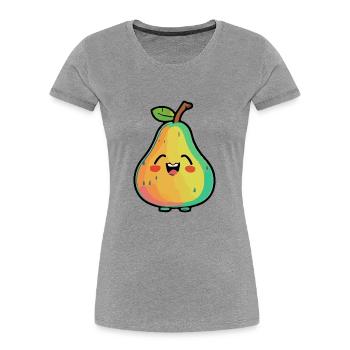 Bande dessinée Pear - T-shirt bio Premium Femme - gris chiné - Devant - Mia (176cm)
