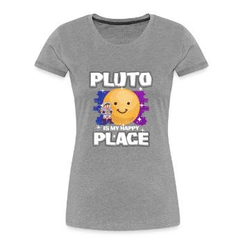 Pluto Planet Gift - Women's Premium Organic T-Shirt - heather grey - Front - Mia (176cm)