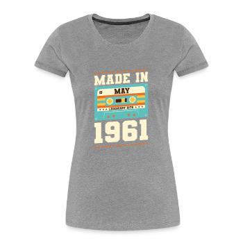 54. Geburtstag Mai Jahrgang 1969 Geschenkidee - Frauen Premium Bio T-Shirt - Grau meliert - Vorne - Mia (176cm)